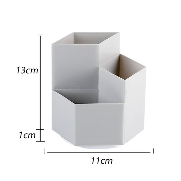 Roterande pennhållare, mångsidig, 3 fack, roterande, grå KLB
