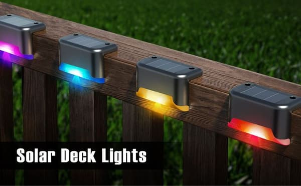 4 stk. Solcelled Trappelys Solar Dekklys Utendørs Led Solcelled Trappelys IP65