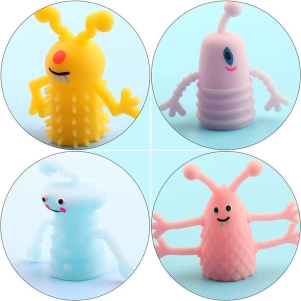 Monster fingerdockor, gummifingrar, coola lyser i mörkret för barnfest KLB