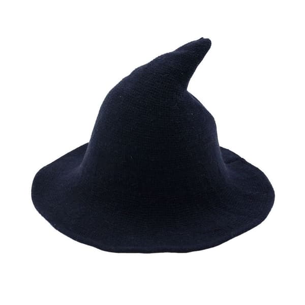 Kvinde Halloween Heksehat Uld Hat Bred Skygge Spire Strik Stil 3