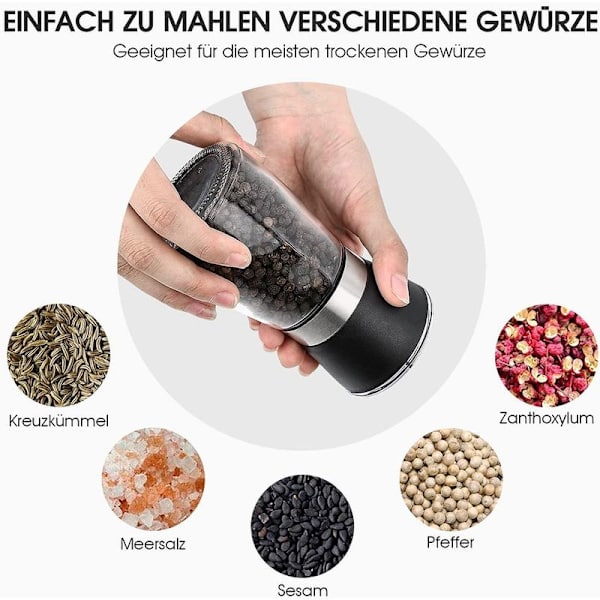 Salt- og peberkværn, Hotder krydderikværnsæt med 2, saltkværn &