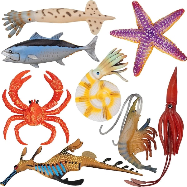 Sea Creatures Set 8 delar Plast Sea Creatures Modeller Leksaker KLB