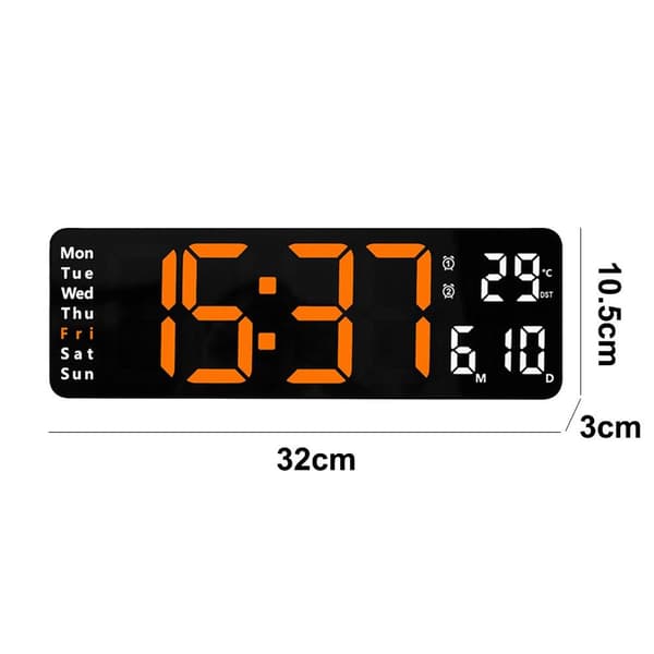 Datum och temperaturvecka, digital klocka med stor display