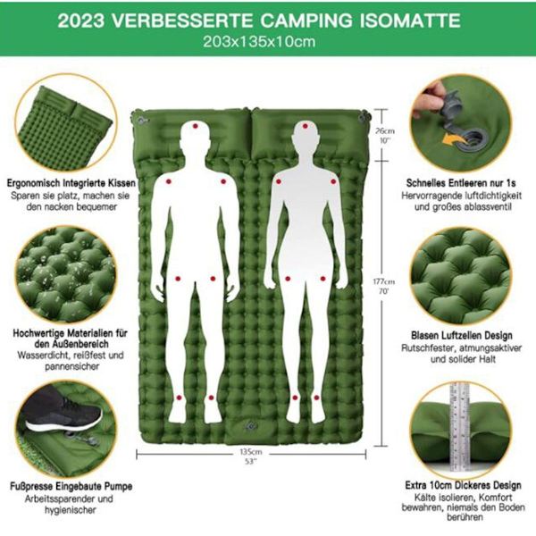 Dobbel sovepose, camping sovepose for 2 personer, ultralett
