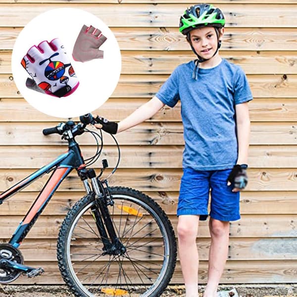 Cykelhandsker til børn, pink, cykel, S