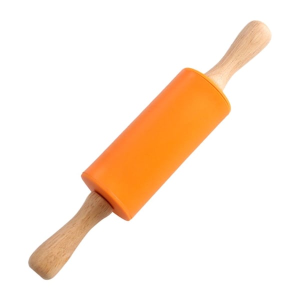 Silikone kagerulle til bagning - Non-stick træoverflade, orange KLB