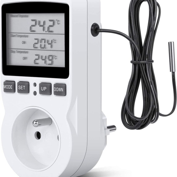 Digital temperaturregulator Värme Kylning Termostatuttag LCD temperaturregulator