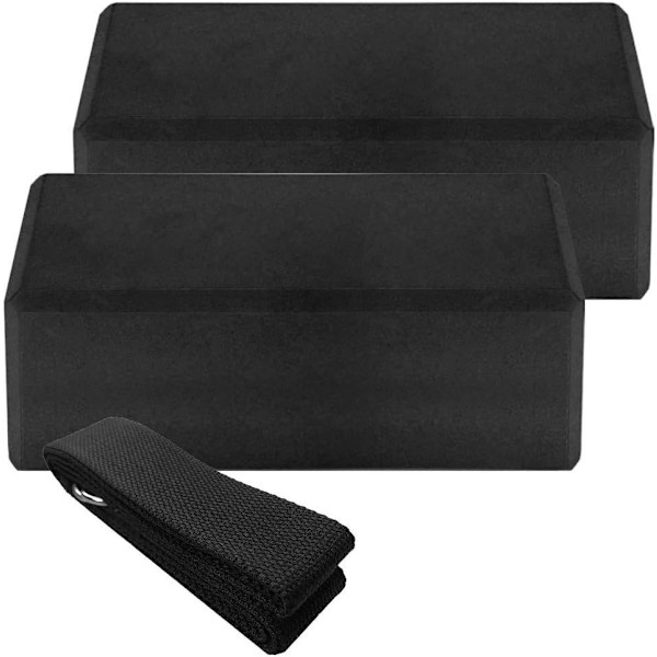 Lixada yogablock set med 2 stycken + 1 bomullsband för yoga, yogablock set, yoga pilates