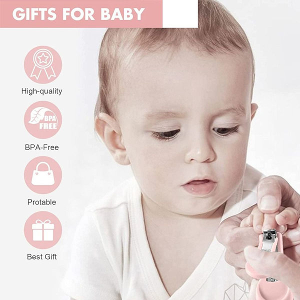 4 i 1 Säker Baby Nagelsats Uggla Box Nagelklippare Rosa KLB