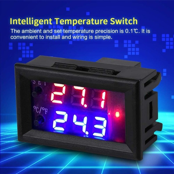 12V digital termostat multifunktionell termostat med sensor, temperaturmätningsområde: -50