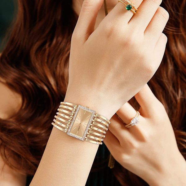 Crystals Bangle Dameur, Rektangulær Skive Smartwatch