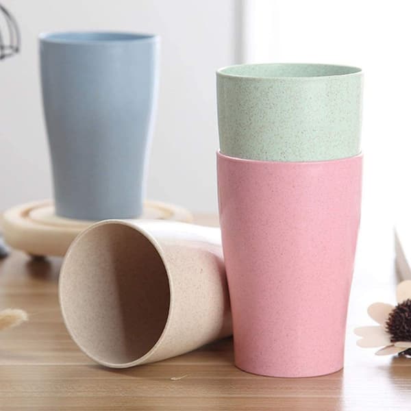 Hvetestrå drikkekopp | Lett og dryppsikker kopp for vann, kaffe,