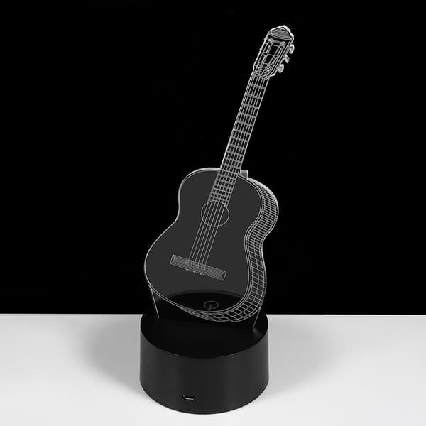 Kreativ 3D LED gitarrformad nattlampa, lampfärg KLB