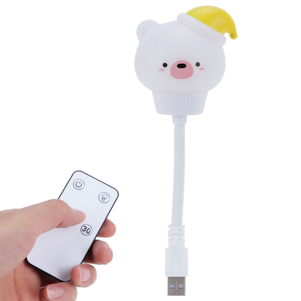 Söt USB LED-nattlampa, fjärrkontroll timing nattljus KLB