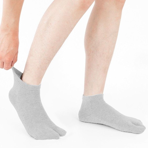 paria miesten sukkia, lyhytputki kaksisormisukat, vaaleanharmaa KLB