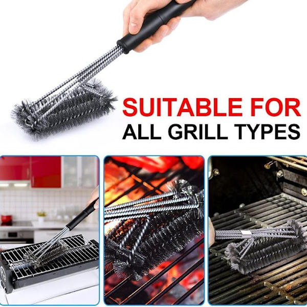 Grillbørste, rustfrit stålbørste, rengøringsbørste, rengøring,