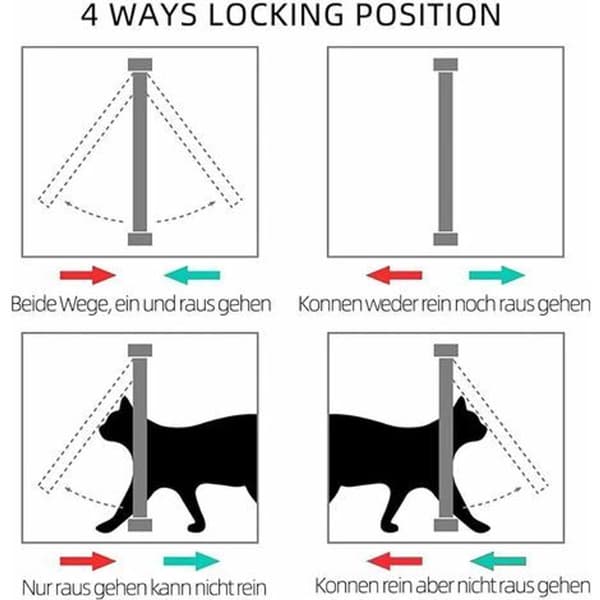 Kattelem med 4 magnetiske indstillinger, kattelem til katte og KLB