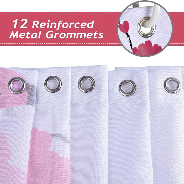 Sakura duschdraperi, mögelresistent, tvättbar, för badrum