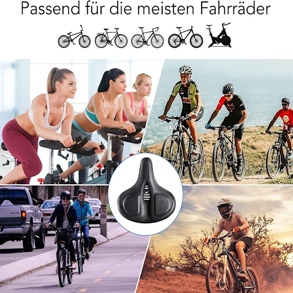 Cykelsadel, överdimensionerad gelcykelsadel för män, bekväm, vattentät, andningsbar