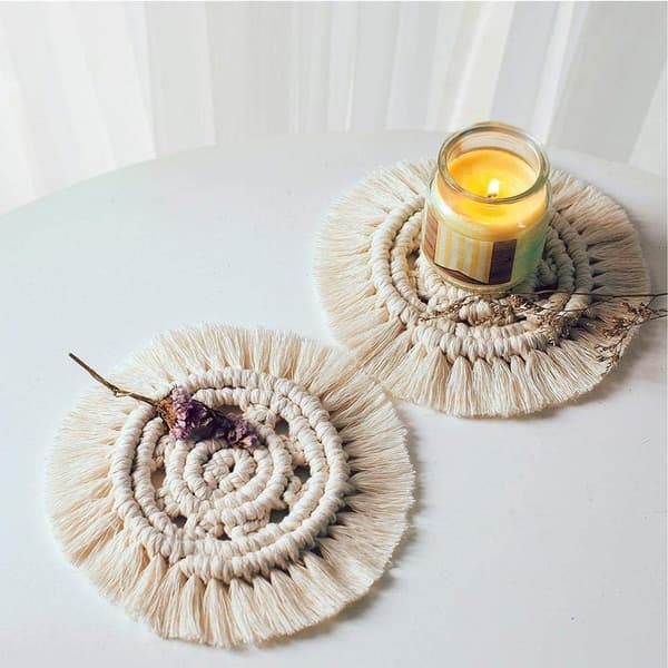 4-osainen käsintehty makramee-alunensetti, Boho Pure Handmade