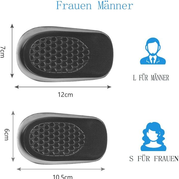 URAQT Höjdökande innersula gel, 2 par höjda skoinlägg, höjd
