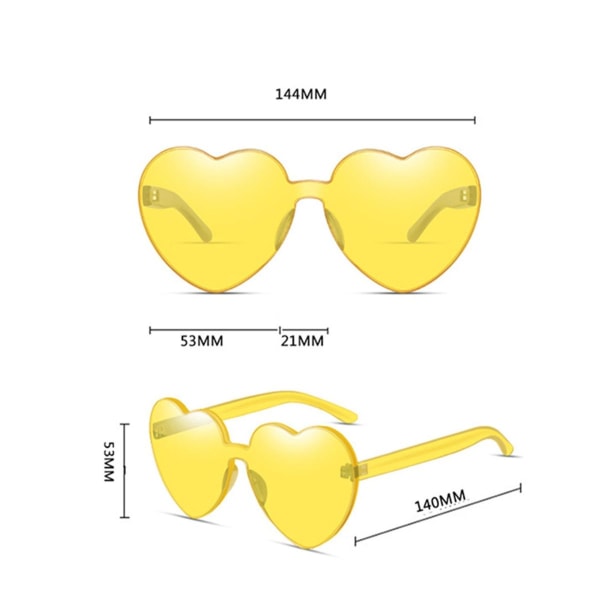 Pakke med 12 Hjertefestbriller, Hjertesolbriller, Festbriller, Innfatningsfri KLB