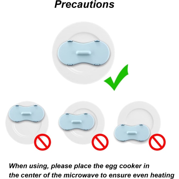 1 stk. Dobbel kopp eggkoker, mikrobølgeovn eggkoker, mikrobølgeovn eggkoker, for raskt å tilberede perfekte og næringsrike dampede egg