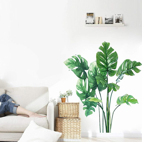 Monstera blad väggdekaler tropiska växter väggdekaler för vardagsrum KLB