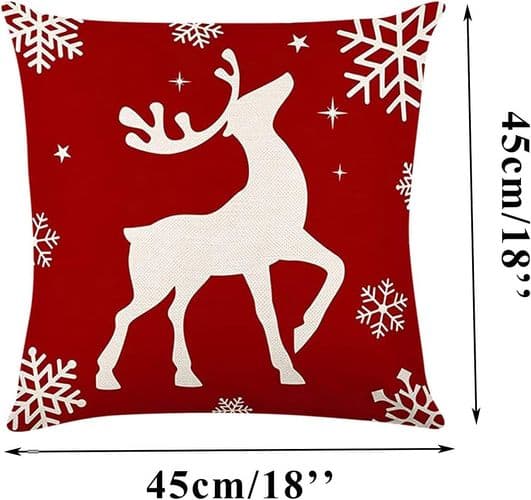 45x45 Julkuddar (Set om 4) - Renen, Snöflingor & Engelska Fraser