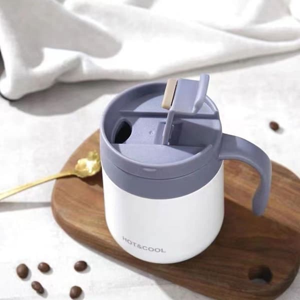 500 ml, 304 rostfritt stål mugg, resekopp med lock och