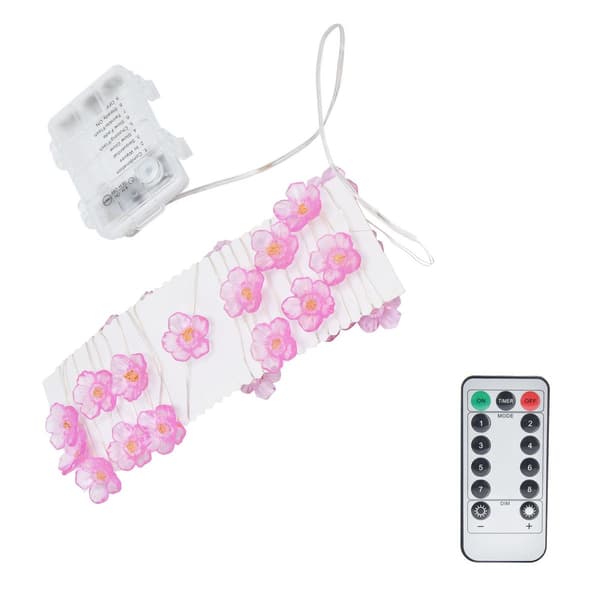 30LED lyskæde lyserøde kirsebærblomster lys Valentinsdag KLB