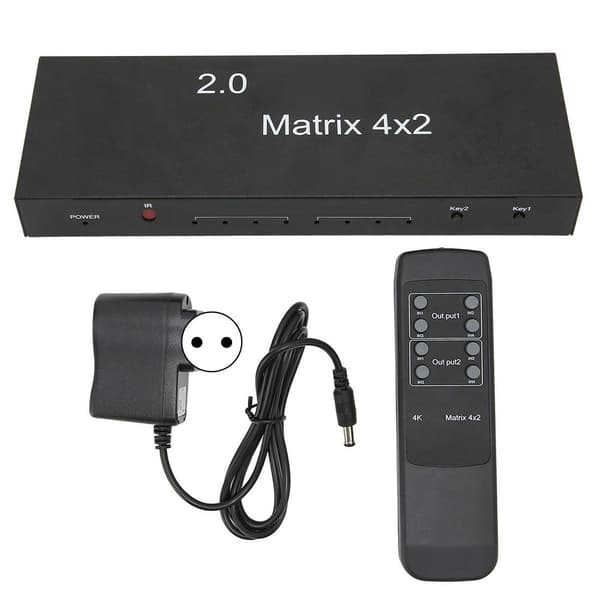 HD-multimediegrænseflade-switch 4 ind 2 ud 4K ved 60Hz 3,5 mm KLB