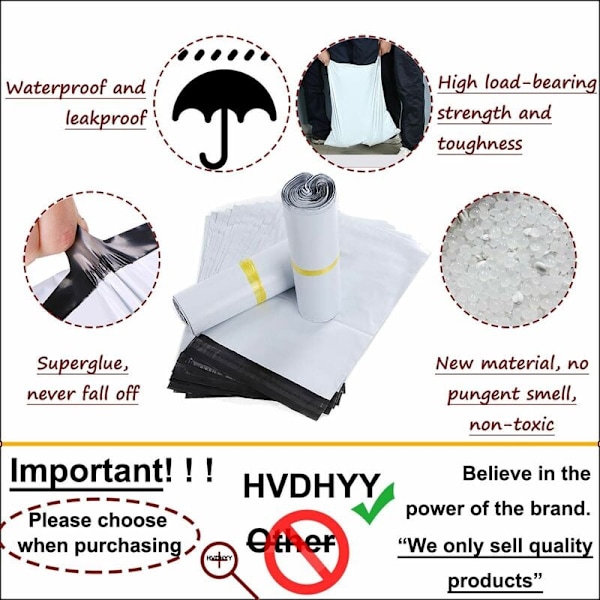 Ekspeditionsplastikkuvert Lot af 100 stk. Poser 17 X 30 CM Polystyren Plastik Emballageposer KLB