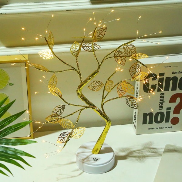 LED lys træ, 72 LED perler natlys, justerbare grene DIY kobbertråd træ design til bryllupsfest dekoration, juledekorationsgaver
