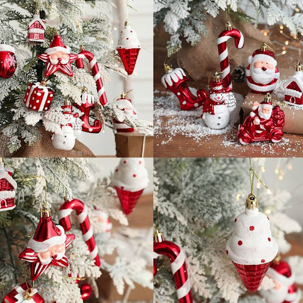 Julepynt, ornamenter til juletre stil 2