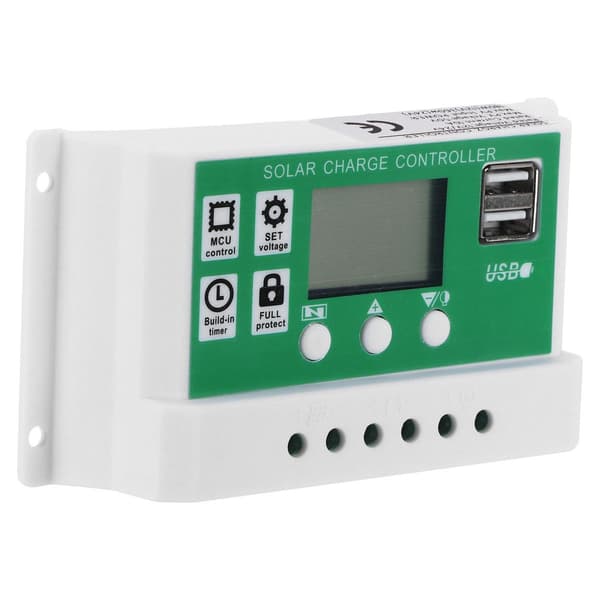 LCD Solcelle Laderegulator Justerbar 10A 12V 24V PWM KLB