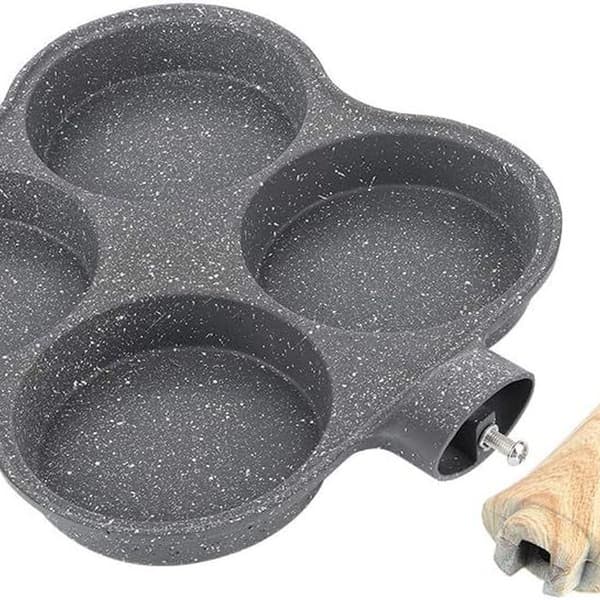 Egg Pan Omelett Pan Steking 4 Hulls Omelett Pan Non-Stick Stekepanner