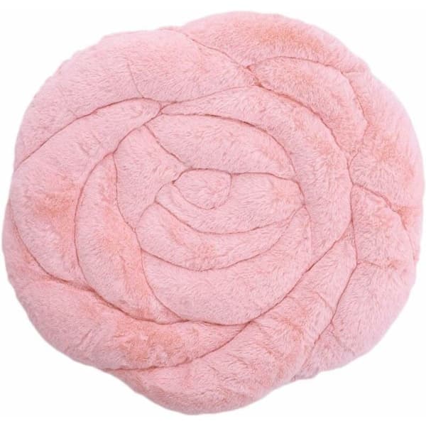 Stolsete, tykt quiltet pute, blomsterform (45 x 45 cm)
