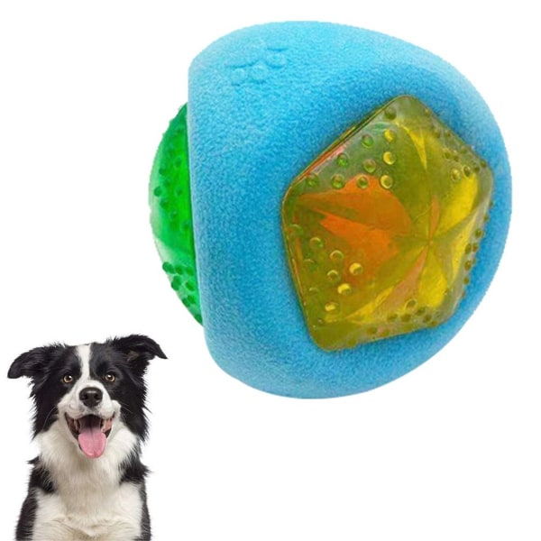 Koiran lelupallo LED-valolla ja vinkuja, koirapallo sininen KLB