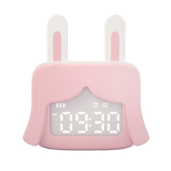 Cartoon Mini Smart Alarm Clock USB Rechargeable Kids Bedside Funny Sleep Clock (Ro