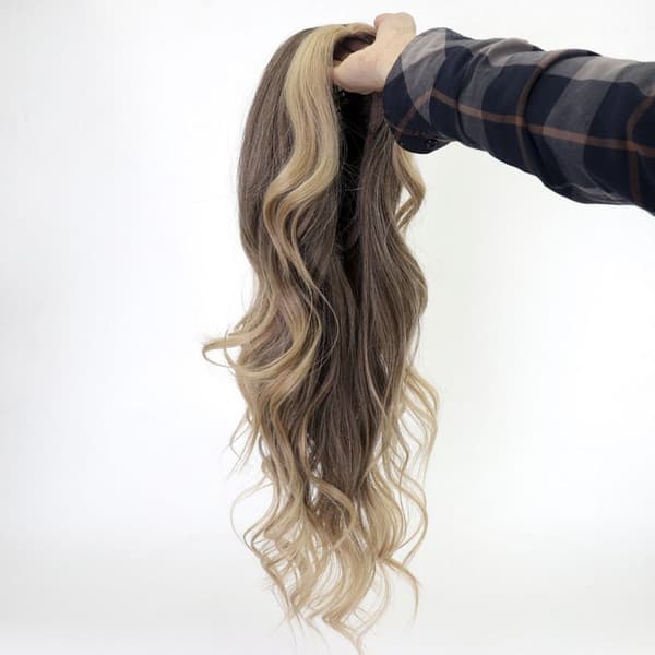 Lang blond paryk til kvinder
