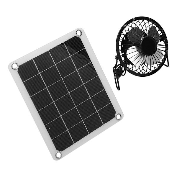 10W solcellepanel laderkit med ventilator, dobbelt USB KLB