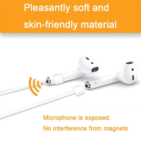 2 par med Airpods-stropper som er kompatible med AirPods, hvit stropp