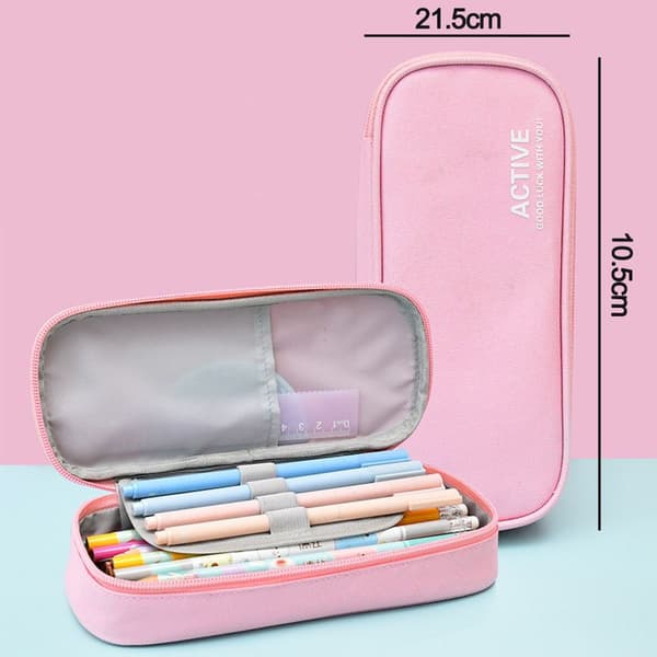 Stor Kapacitet Studerende Stationery Blyant Etui Pink KLB