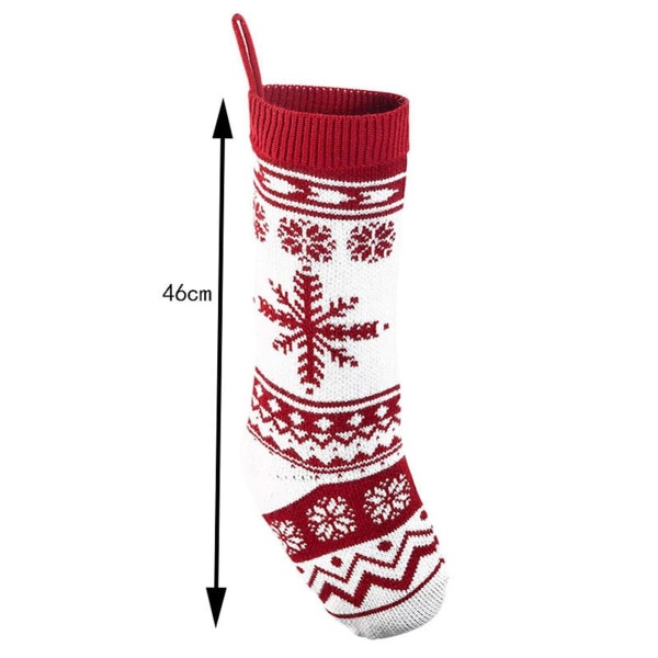 Pack of 2 Knitted Christmas Stockings, Snowflake + Double Deer KLB