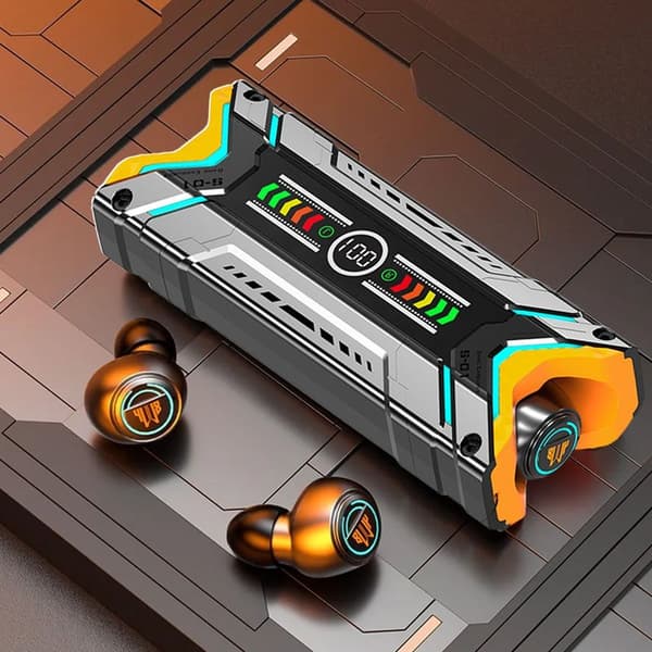 Futuristisk Sci-fi Mecha-stil TWS Trådløs Bluetooth 5.3 Svart