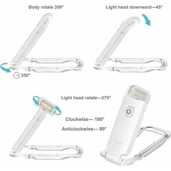 USB-lukulamppu, ladattava LED-lukulamppu LED-lampulla KLB