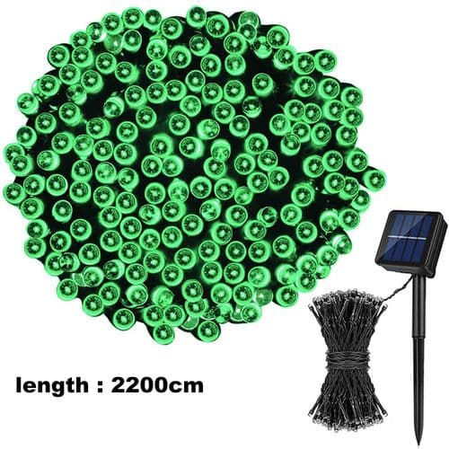 Aurinkopaneelit ulkokäyttöön, 22M 200 LED, 8 tilaa vihreä valo