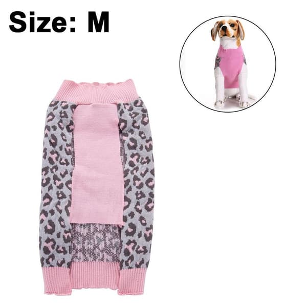 Vinter Leopard Varmt Kattesweater Mode Strikket Vest til Katte M