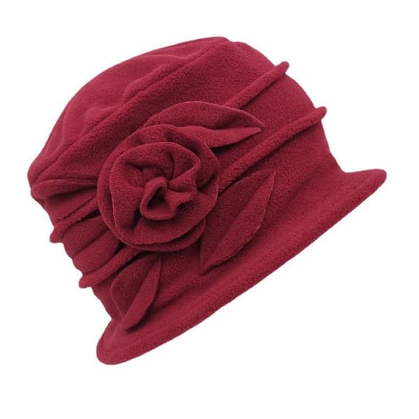 Kvinnors ullklockhattar, vintage blommiga hattar